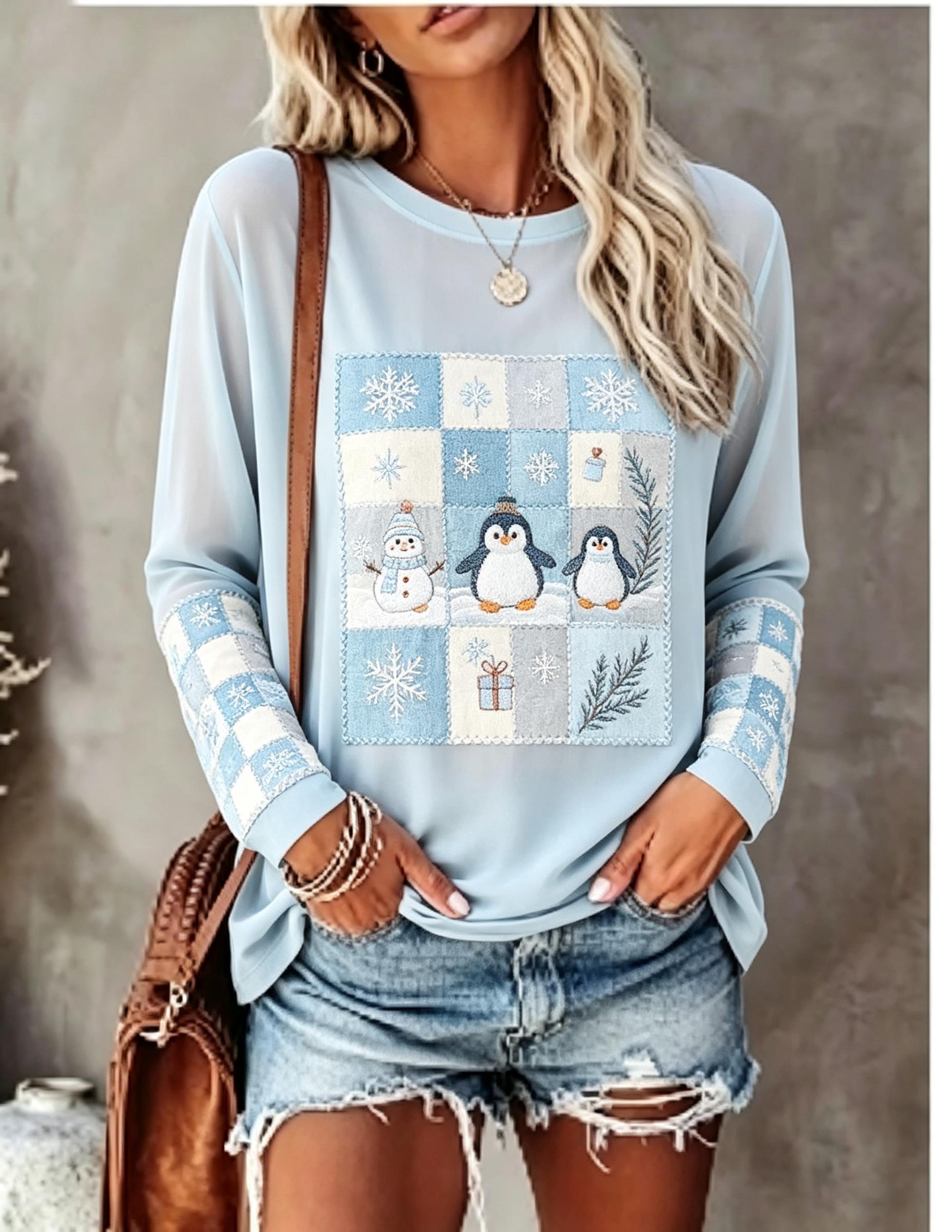Camiseta de manga larga para m - Blouses reseña y precio