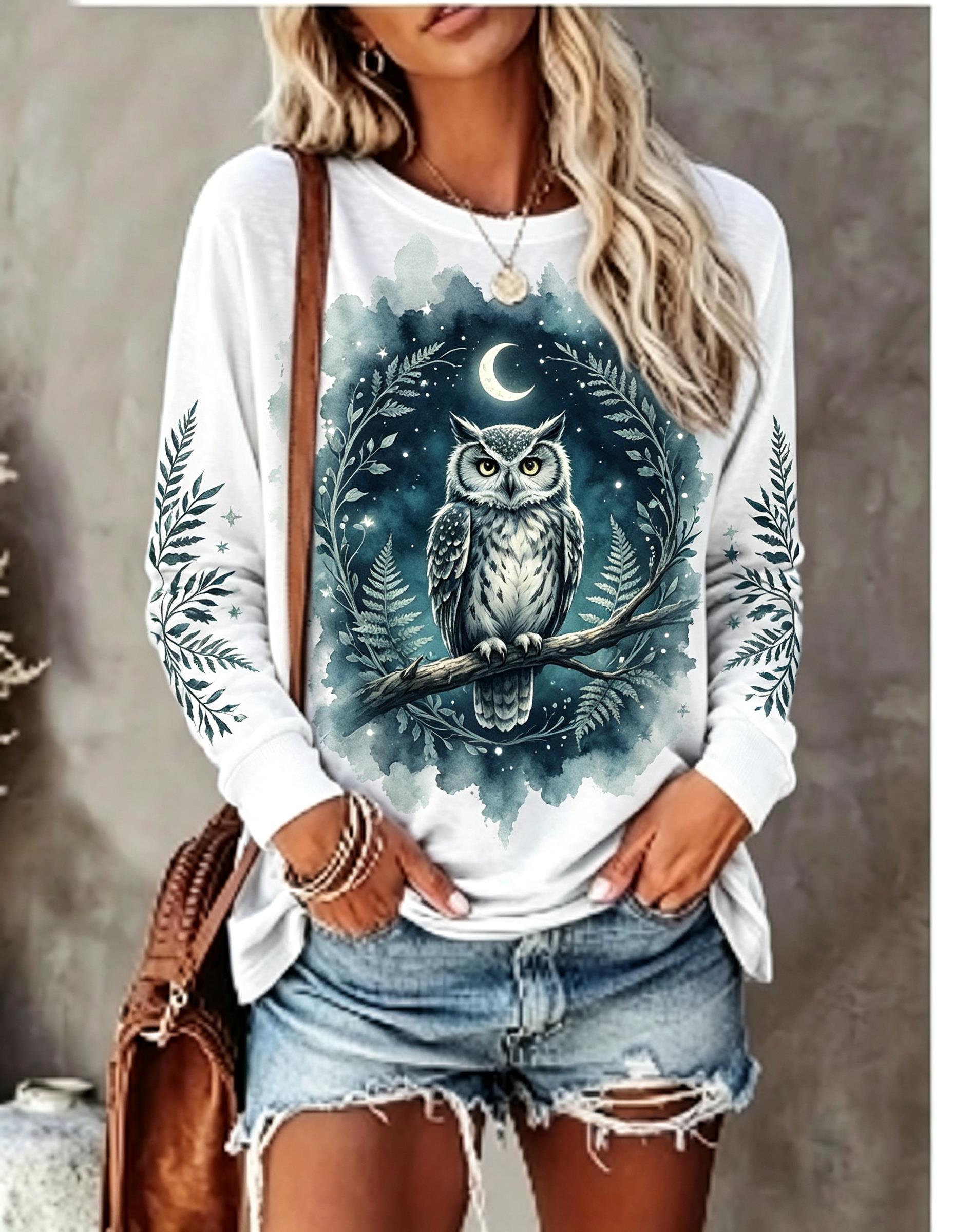 Camiseta de manga larga para m - Blouses reseña y precio
